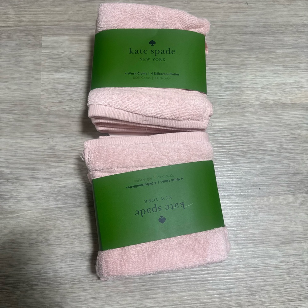 4 kate spade Pale Pink Washcloth Set - Picture 2 of 11